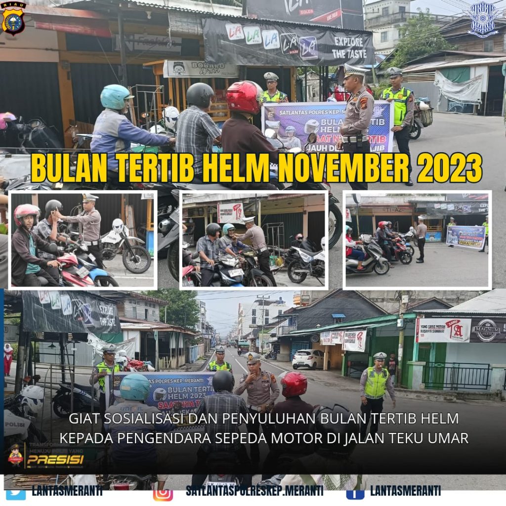 Satlantas Polres Kepulauan Meranti Gelar Sosialisasi Bulan Tertib Helm